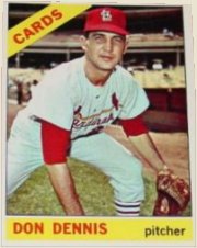 1966 Topps Baseball Cards      142     Don Dennis RC
